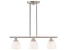 Somerville 3-Light Brushed Nickel Glass Bell Island Pendant