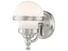 Oldwick 1-Light Brushed Nickel Glass Wall Sconce