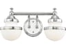 Oldwick 2-Light Polished Chrome Glass Vanity Light