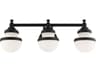 Oldwick 3-Light Black Glass Vanity Light