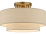 Bellingham 3-Light Antique Gold Leaf Drum Semi Flush Mount