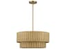 Weavington 4-Light Antique Gold Leaf Drum Pendant