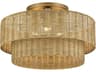 Weavington 3-Light Antique Gold Leaf Drum Semi Flush Mount