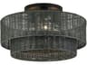 Weavington 3-Light Black Drum Semi Flush Mount