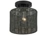 Weavington 1-Light Black Drum Semi Flush Mount