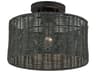 Weavington 1-Light Black Drum Semi Flush Mount