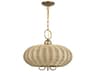 Summervine 3-Light Antique Gold Leaf Drum Pendant