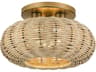 Summervine 3-Light Antique Gold Leaf Drum Semi Flush Mount
