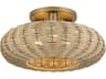 Summervine 3-Light Antique Gold Leaf Drum Semi Flush Mount