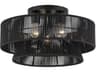 Florell 3-Light Black Drum Semi Flush Mount