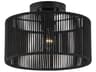 Acordia 1-Light Black Round Semi Flush Mount