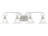 Coronado 4-Light Brushed Nickel White Glass Vanity Light