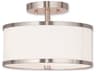 Park Ridge 2-Light Brushed Nickel Drum Semi Flush Mount