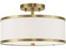 Park Ridge 2-Light Antique Brass Drum Semi Flush Mount