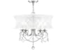 Newcastle 5-Light Brushed Nickel Crystal Cylinder Round Chandelier