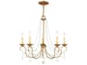 Pennington 5-Light Antique Gold Leaf Crystal Candelabra Chandelier
