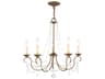 Pennington 5-Light Hand Applied Venetian Golden Bronze Crystal Candelabra Chandelier