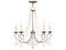 Pennington 5-Light Hand Painted Antique Silver Leaf Crystal Candelabra Chandelier