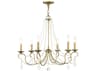 Pennington 6-Light Antique Brass Crystal Candelabra Chandelier