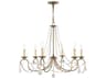 Pennington 6-Light Hand Applied Venetian Golden Bronze Crystal Candelabra Chandelier
