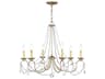 Pennington 6-Light Hand Painted Antique Silver Leaf Crystal Candelabra Chandelier