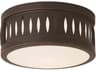 Vista 2-Light Olde Bronze Glass Drum Flush Mount