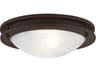 Ariel 2-Light Bronze Glass Bowl Flush Mount