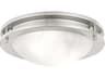 Ariel 2-Light Brushed Nickel Glass Bowl Flush Mount