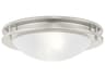 Ariel 2-Light Brushed Nickel White Glass Bowl Flush Mount