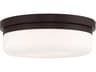 Stratus 2-Light Bronze Glass Drum Flush Mount