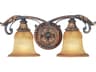 Villa Verona 2-Light Bronze Aged Gold Leaf Glass Vanity Light