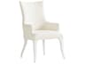 Avondale Maple Wood White Upholstered Arm Dining Chair