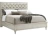 Oyster Bay Beige Solid Wood Upholstered King Panel Bed