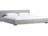 Atelier Gray Rubberwood Upholstered Queen Platform Bed