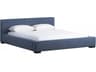 Atelier Blue Rubberwood Upholstered King Platform Bed