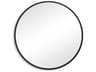 Illumination Matte Black Round Wall Mirror