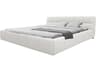 Bubble White Upholstered King Platform Bed