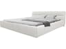 Bubble White Upholstered Queen Platform Bed