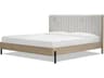 Nori Natural Oak Wood Upholstered King Platform Bed
