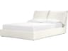 Plume Cream Linen White Pine Wood Upholstered King Platform Bed