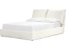 Plume Cream Linen White Pine Wood Upholstered Queen Platform Bed