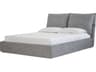 Plume Heather Grey Chenille Pine Wood Upholstered Queen Platform Bed