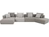 Como Beige Upholstered Sectional Sofa