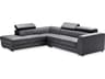 Icon Gray Leather Sectional Sofa