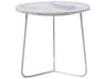 Tripoli Round Marble White End Table
