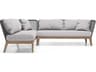 Haukland Cushions In Feather Gray Fabric, Body Dark Regatta Cord, Frame Weathered Eucalyptus Fabric Cushion Sofa