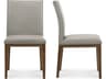 Rubberwood Gray Upholstered Side Dining Chair - Set of Two