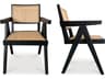 Takashi Elm Wood Black Arm Dining Chair - Set of Two
