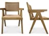 Takashi Elm Wood Brown Arm Dining Chair - Set of Two