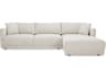 Bryn White Upholstered Sectional Sofa with RAF Chaise